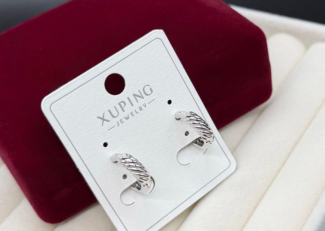 Сережки Xuping гіпоалергенні з медичної сталі кільця Срібний (2905928390)