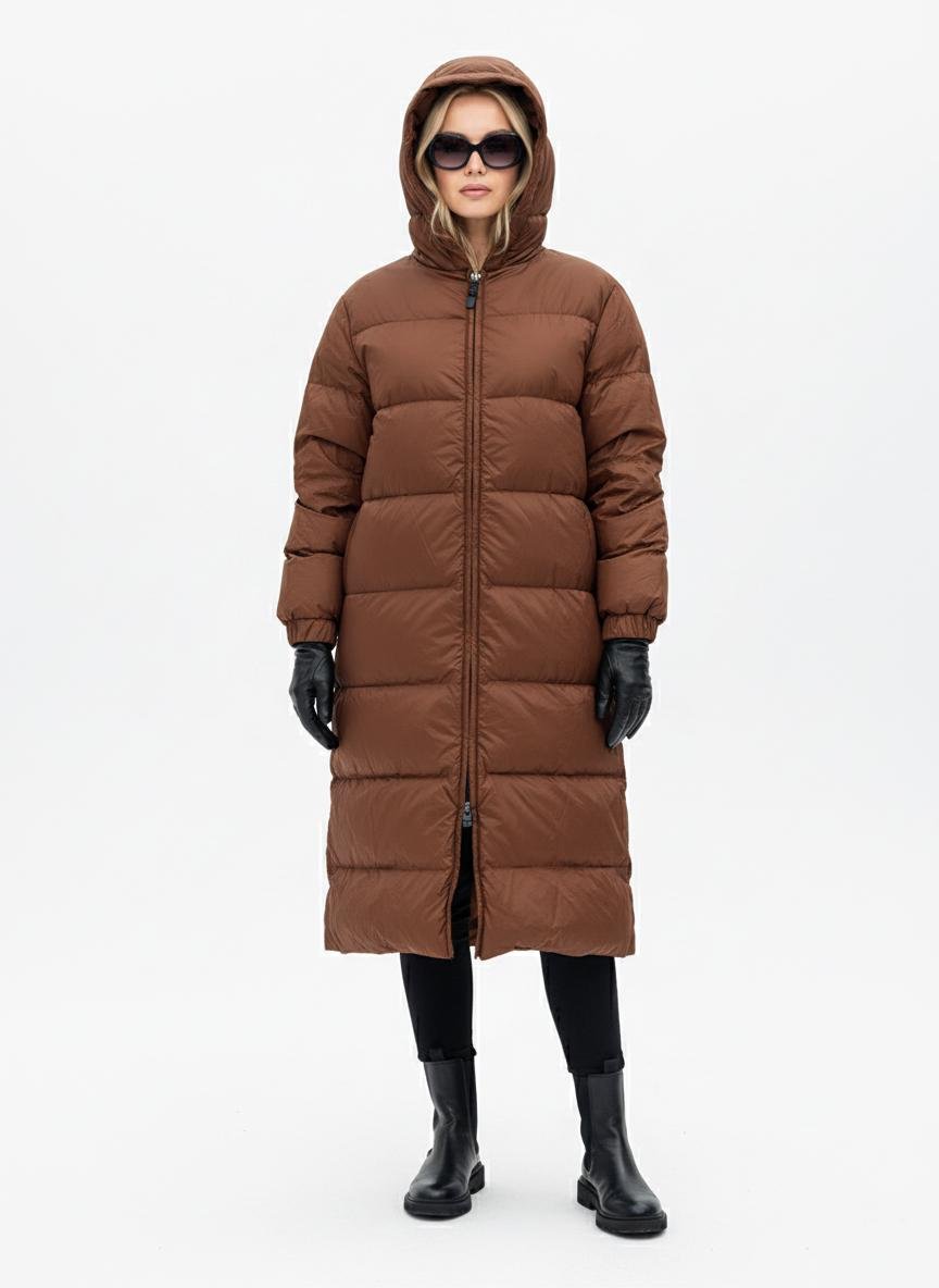 Куртка-пальто жіноча Forza Viva DW-252 пухове демісезонне р. 44 Коричневий (DW-252-44) Куртка-пальто жіноча Forza Viva DW-252 пухове демісезонне р. 44 Коричневий (DW-252-44)