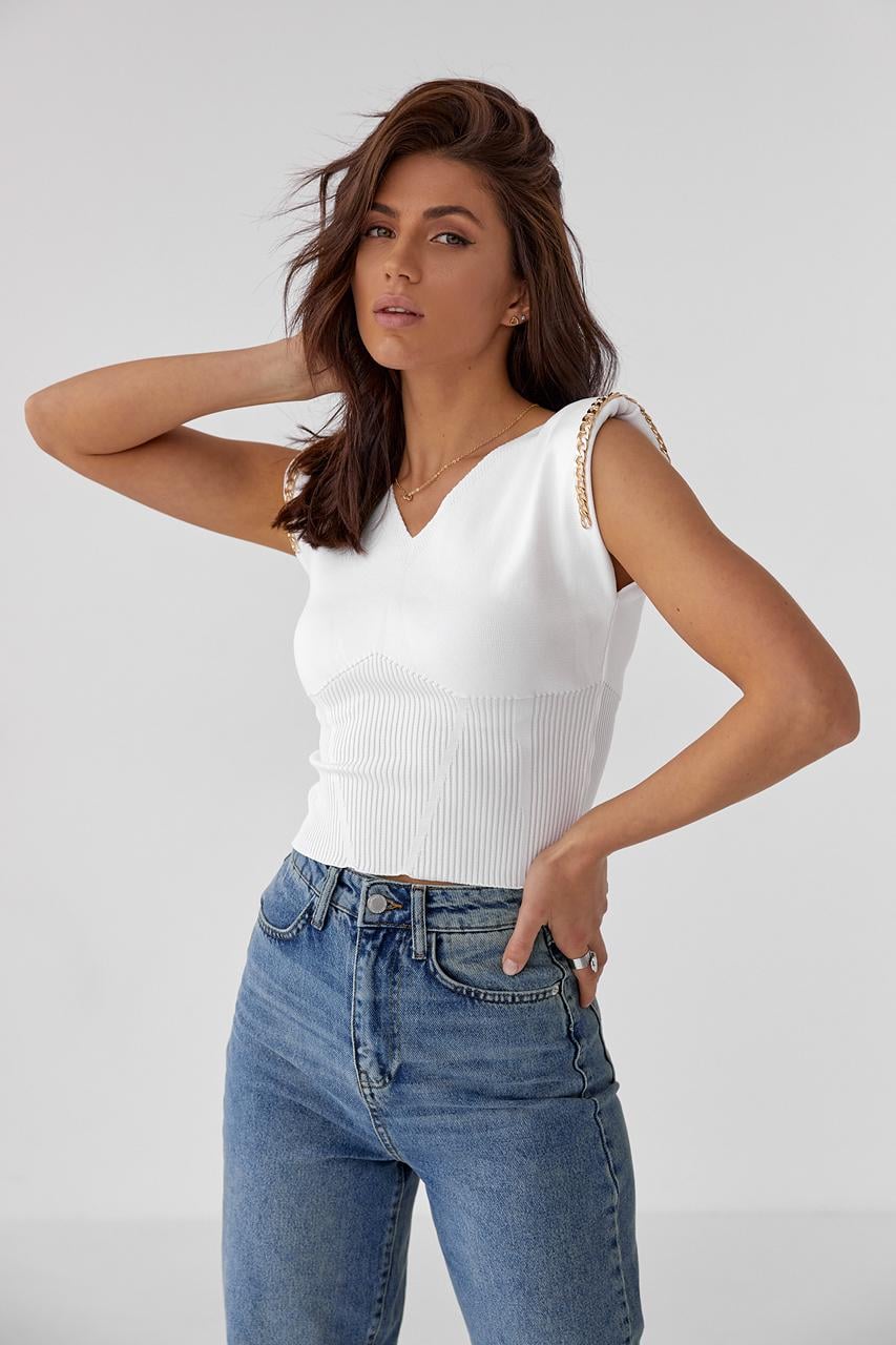 Футболка LUREX с цепочками L Белый (9541611)