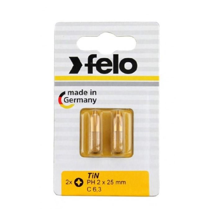 Бита Felo PH2х25 мм TIN 1/4" С 6,3 Вox 2 шт. 02202067 (14257)