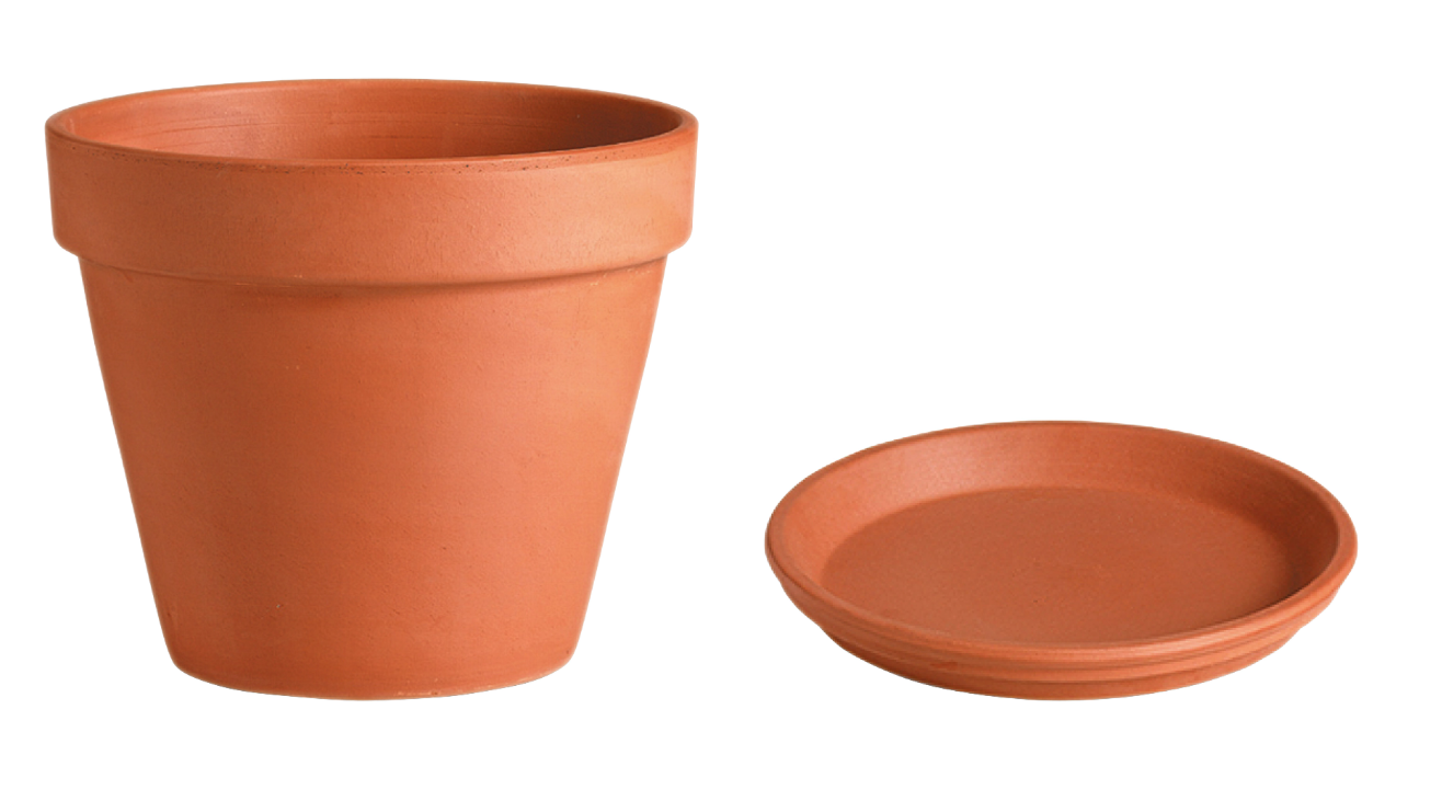 Горщик з піддоном DEROMA гладкий 28х31 см 12,6 л Теракотовий (000006333)