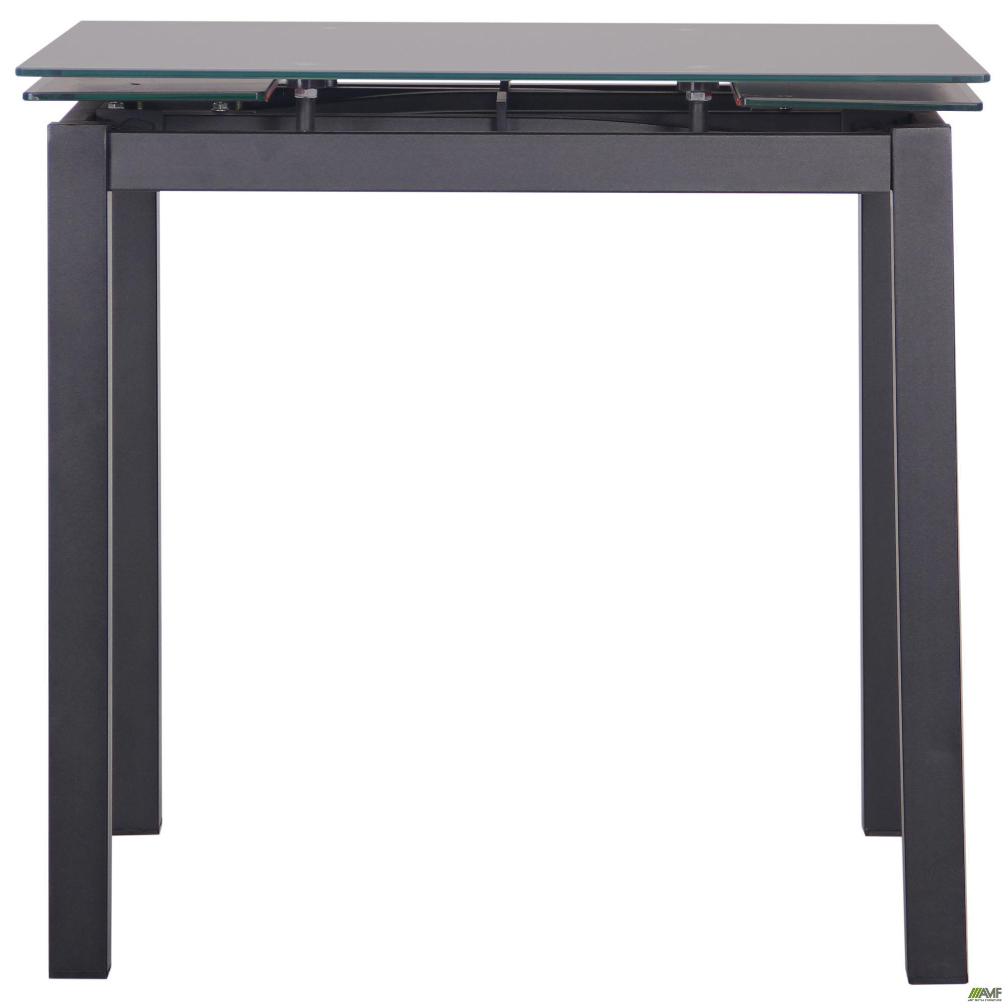 Стіл кухонний Карлос AMF розкладна сталь/загартоване скло 760х800 400х650 мм Чорний/Антрацит - фото 6 Стіл кухонний Карлос AMF розкладна сталь/загартоване скло 760х800 400х650 мм Чорний/Антрацит - фото 6
