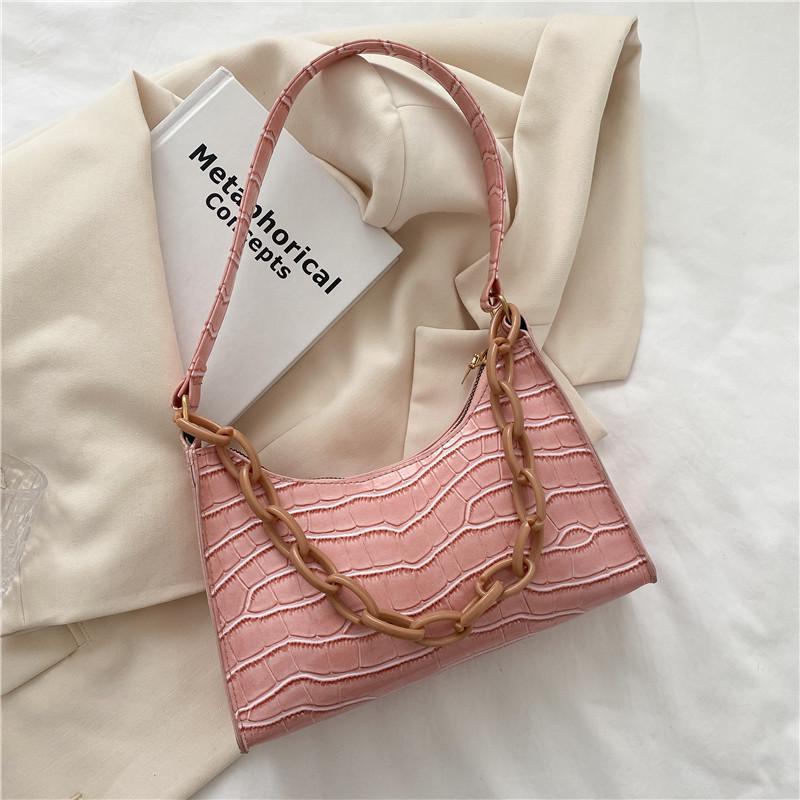 Сумка жіноча через плече рептилія Рожевий