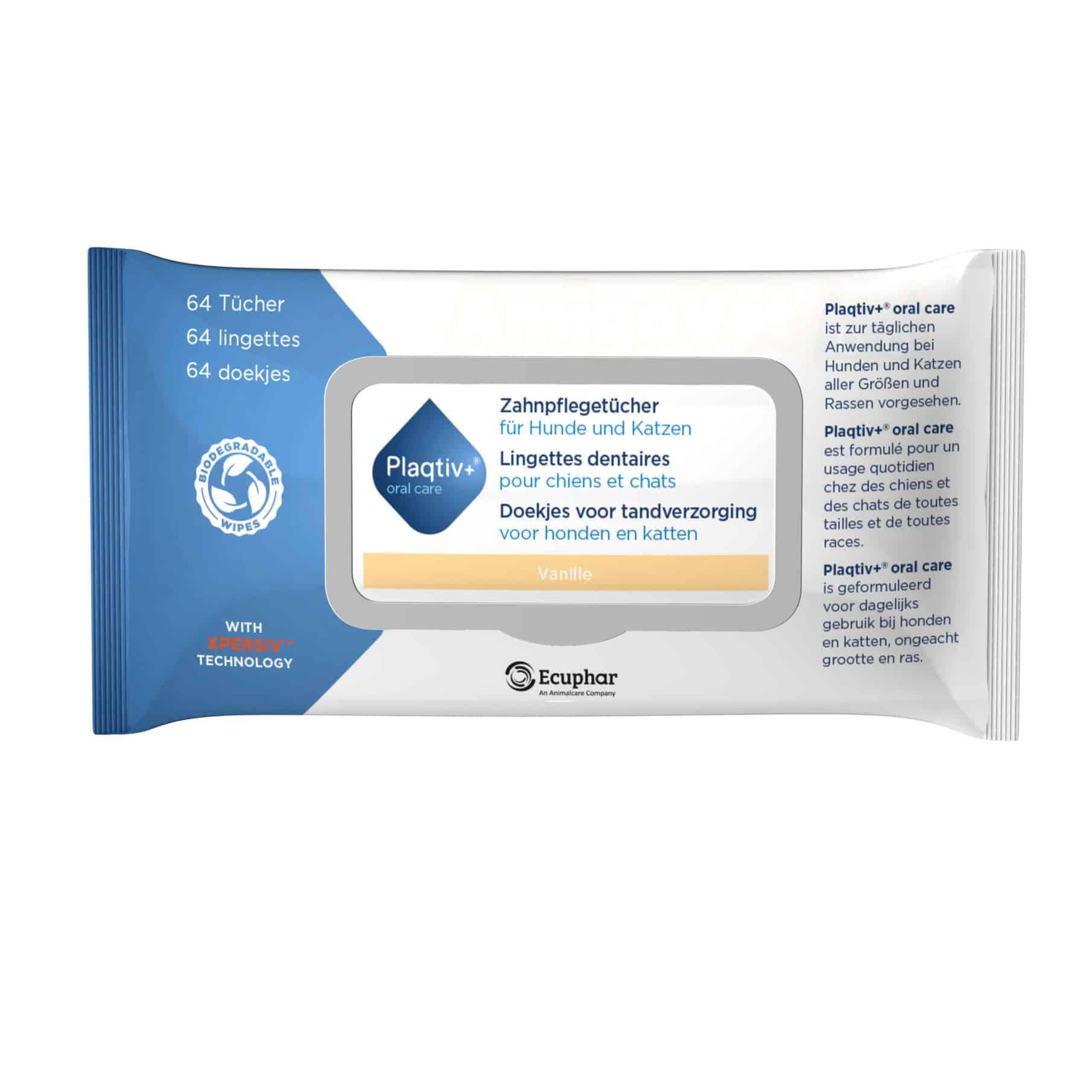 Салфетки для собак и кошек стоматологические Plaqtivplus Dental Wipes 64 шт. (8885) Салфетки для собак и кошек стоматологические Plaqtivplus Dental Wipes 64 шт. (8885)