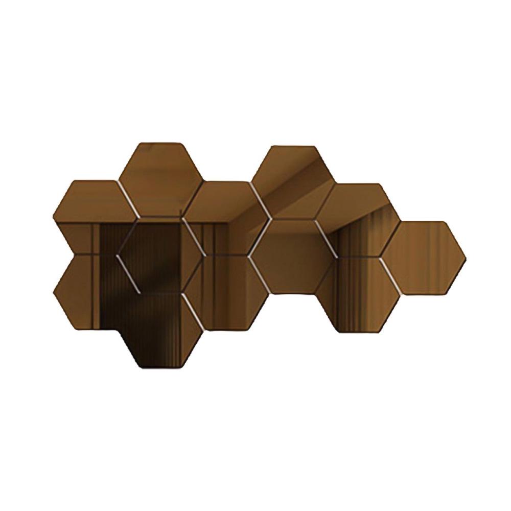 Декор настенный зеркальный 12,6х11 см 12 шт. Бронзовый (NS0051_6) Декор настенный зеркальный 12,6х11 см 12 шт. Бронзовый (NS0051_6)