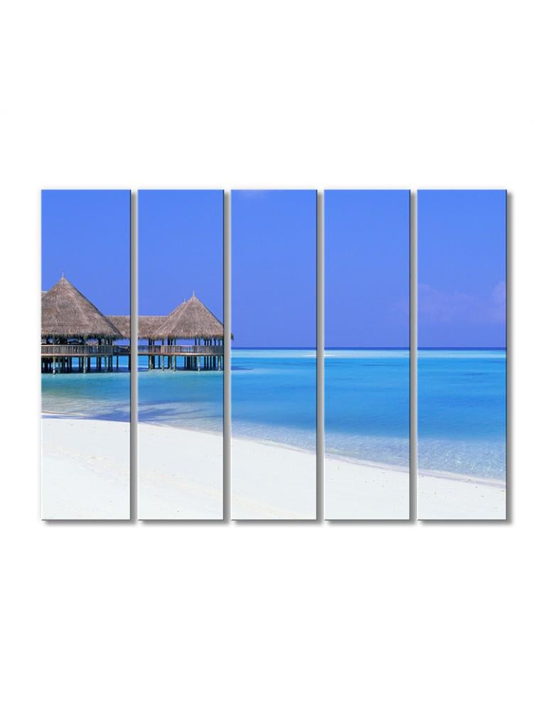 Картина модульная Пляжные домики 5 модулей 80x120 см