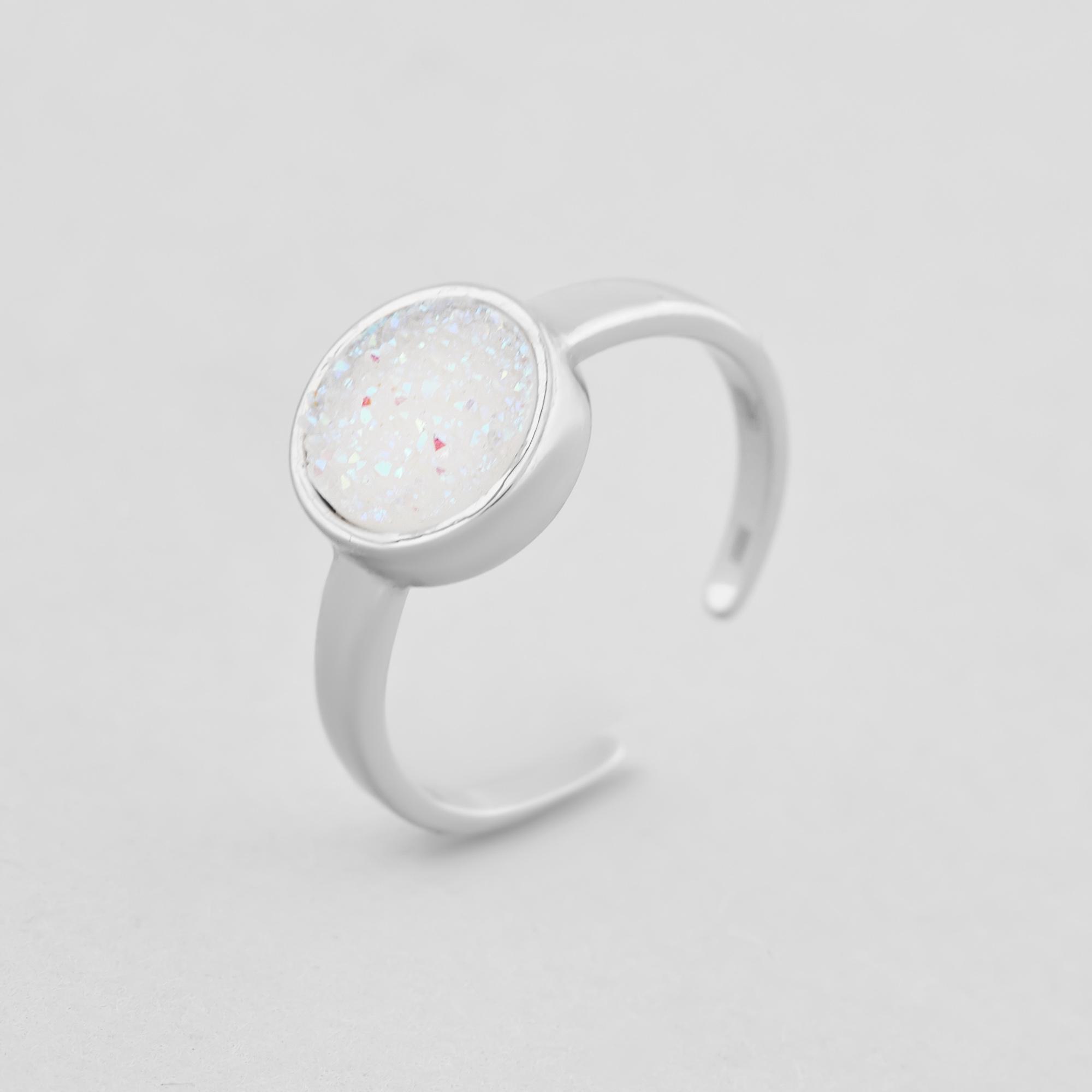 Серебряное кольцо Minimal Ночное Небо (1376р-white)