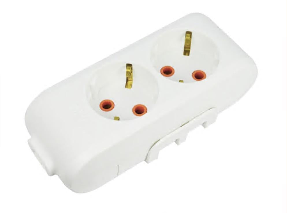 Колодка двомісна Viko Multi-Let з заземленням Білий (27848730)