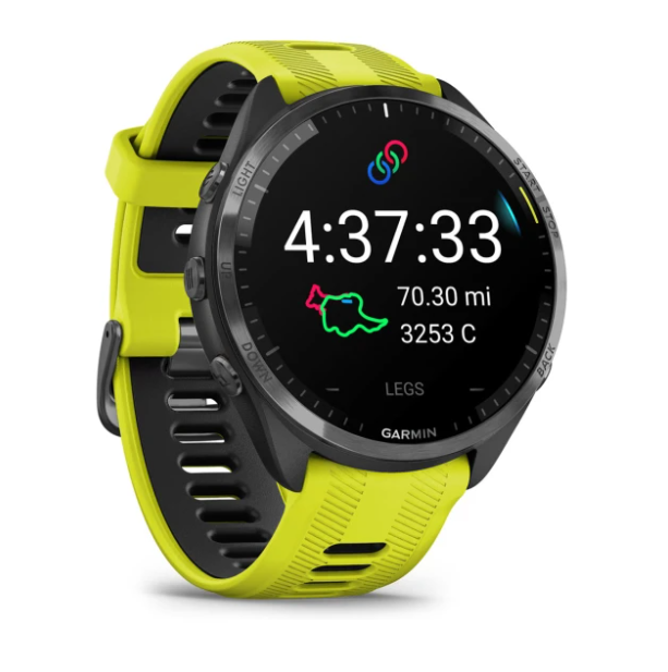 Смарт-часы Garmin Forerunner 965 Carbon Gray DLC Titanium Bezel Silicone Band Yellow (010-02809-12) - фото 2