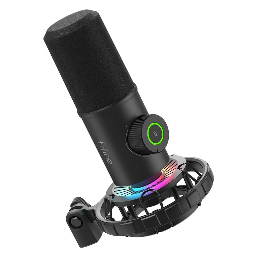 Микрофон динамический FIFINE K658 USB с RGB подсветкой кардиоидный Black (26815938)
