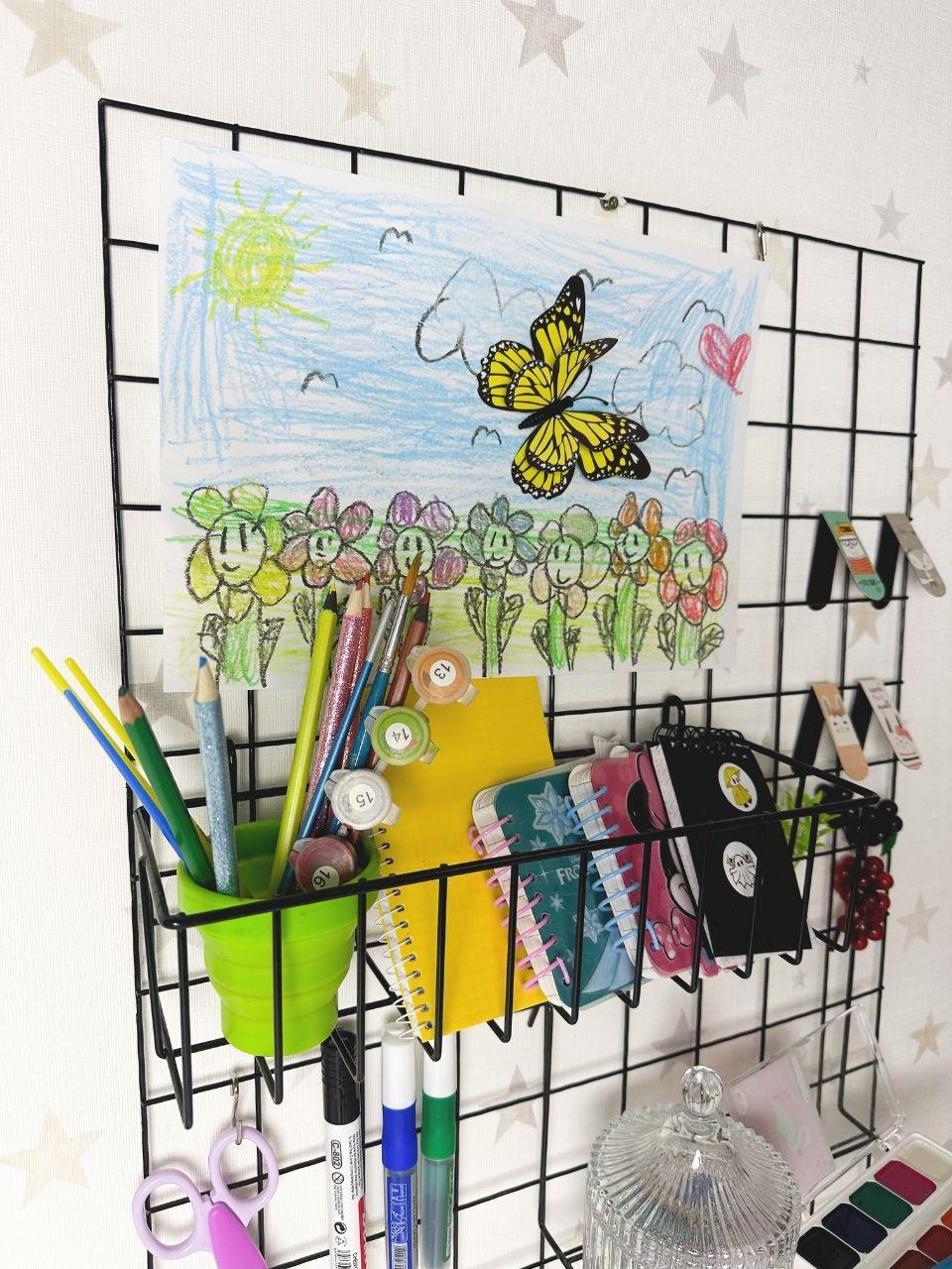 Органайзер настінний металевий для дитячої кімнати та творчості 45x60 см Чорний (88349м) - фото 6 Органайзер настінний металевий для дитячої кімнати та творчості 45x60 см Чорний (88349м) - фото 6