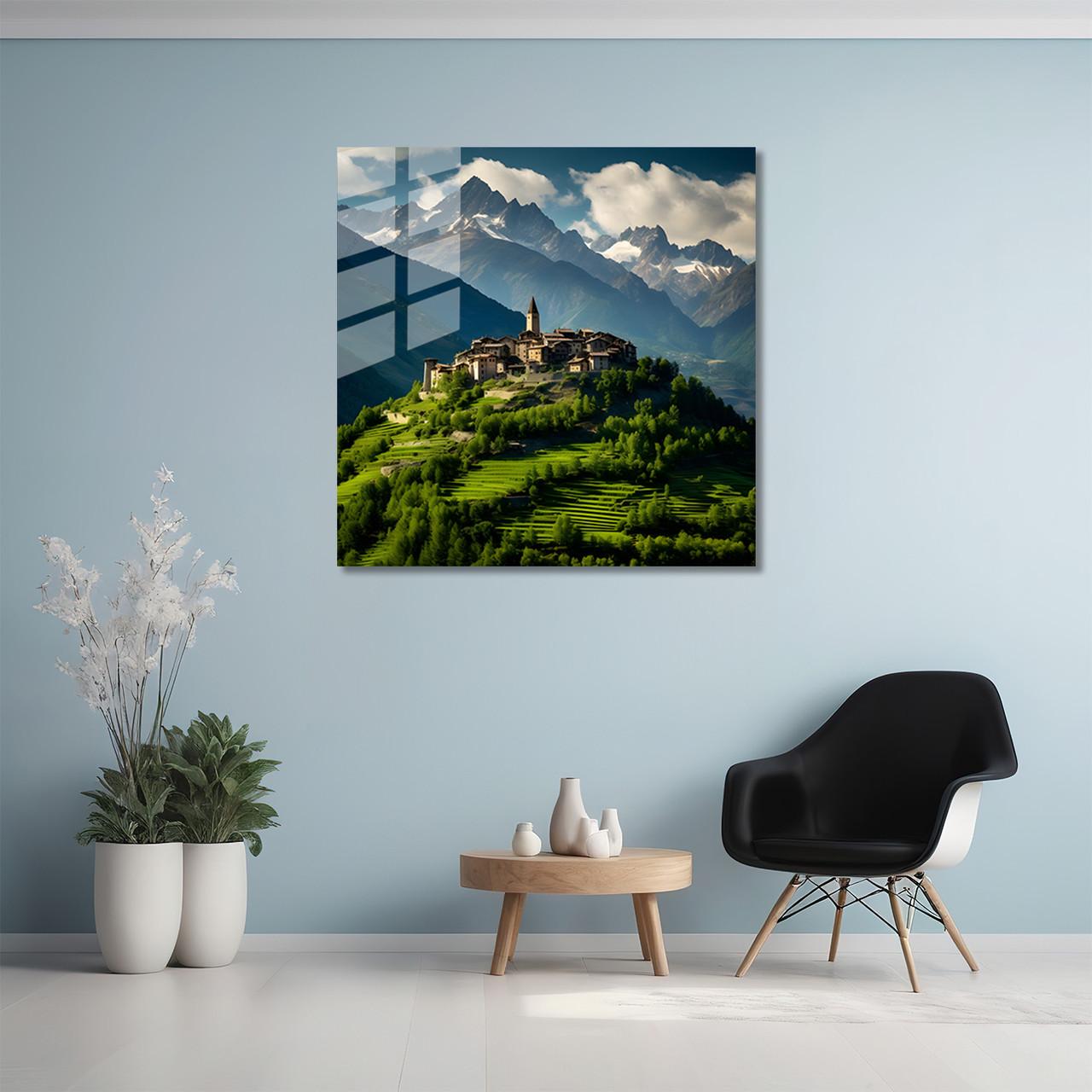 Картина на стекле NovellaPrint Город в горах 70х70 см (571.2)