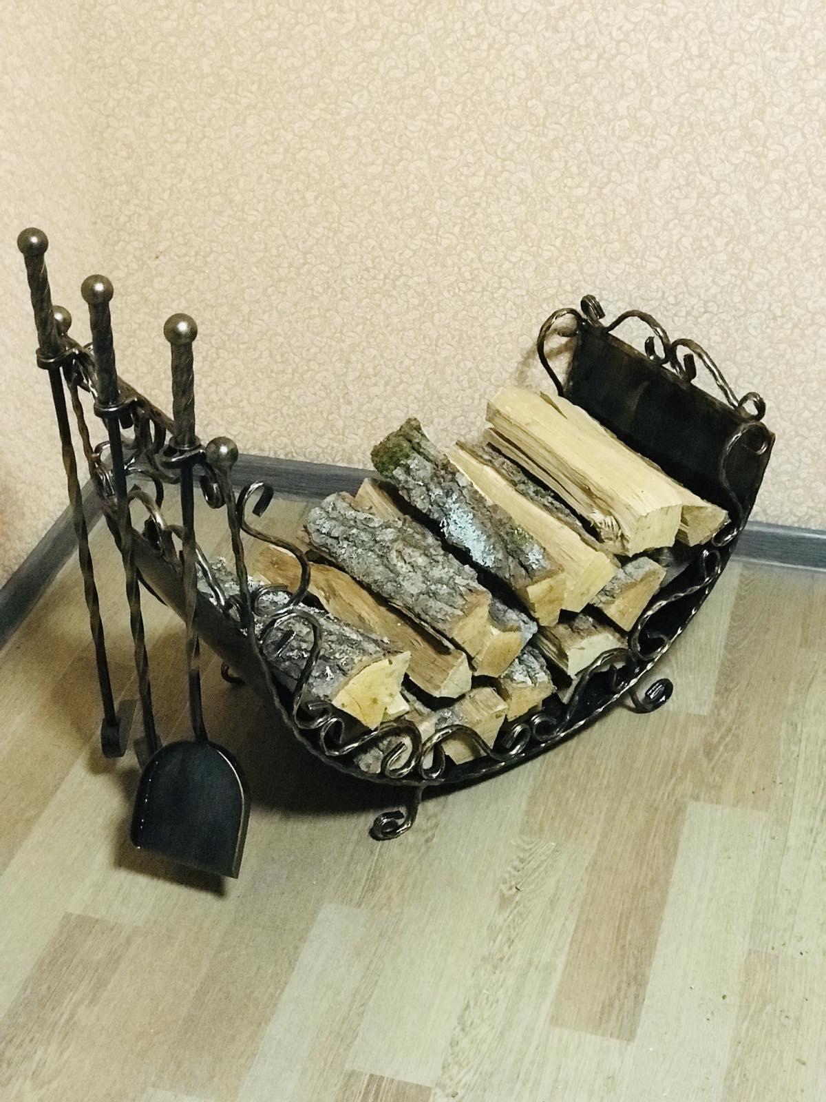 Набор для камина кованый с дровницей 70х38 см (Vi_00112) - фото 4