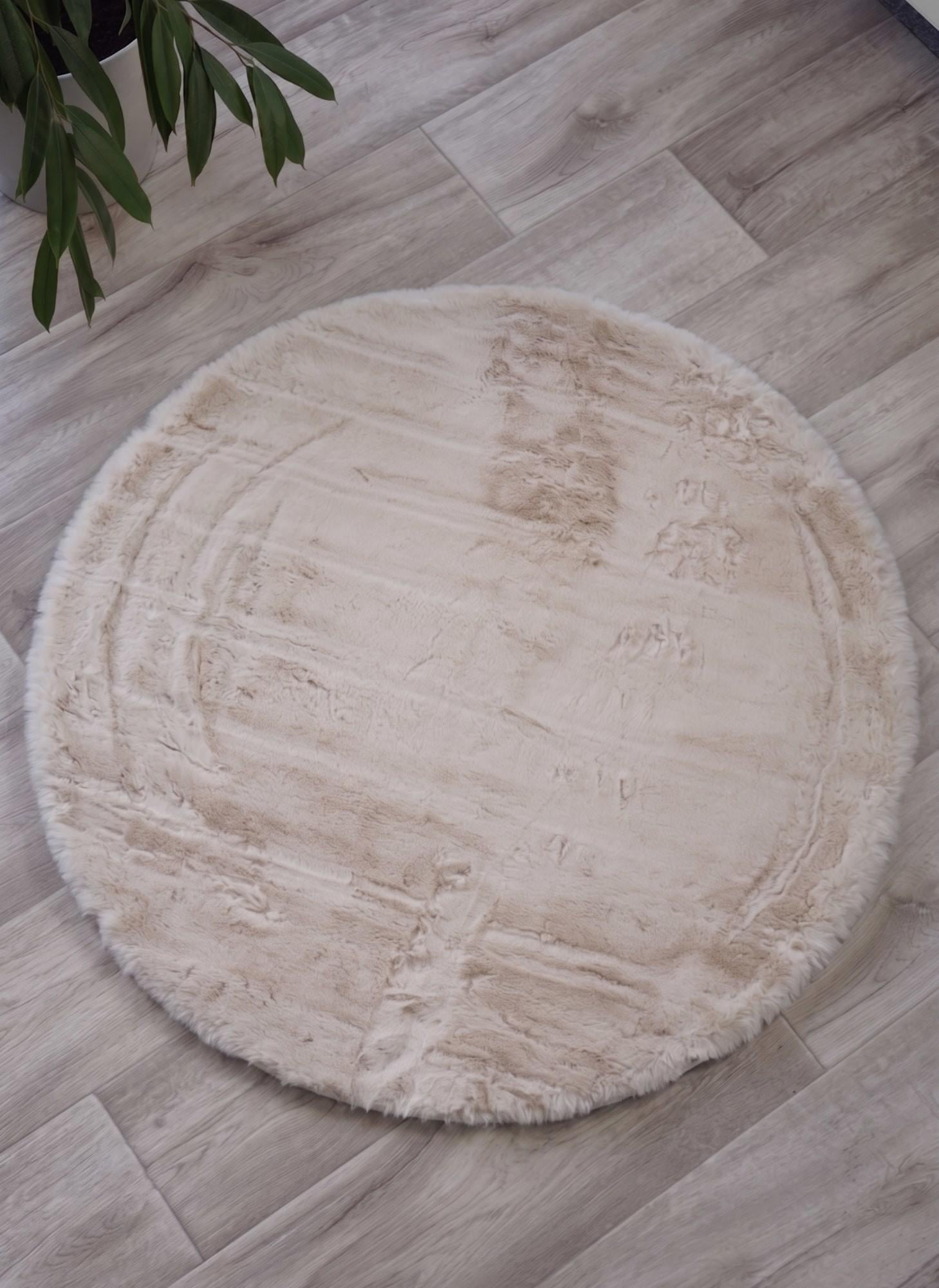 Килим з високим ворсом Estera tpr круглий 150x150 см Beige (34139536)