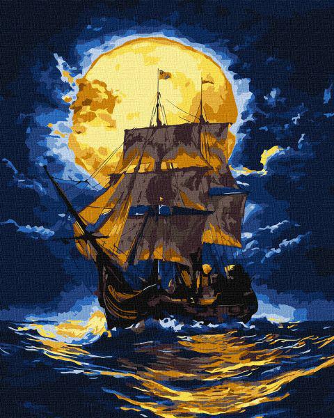 Картина по номерам Ideyka Там, где небо встречает море с красками металлик extra 40x50 см (Id-KHO6375)