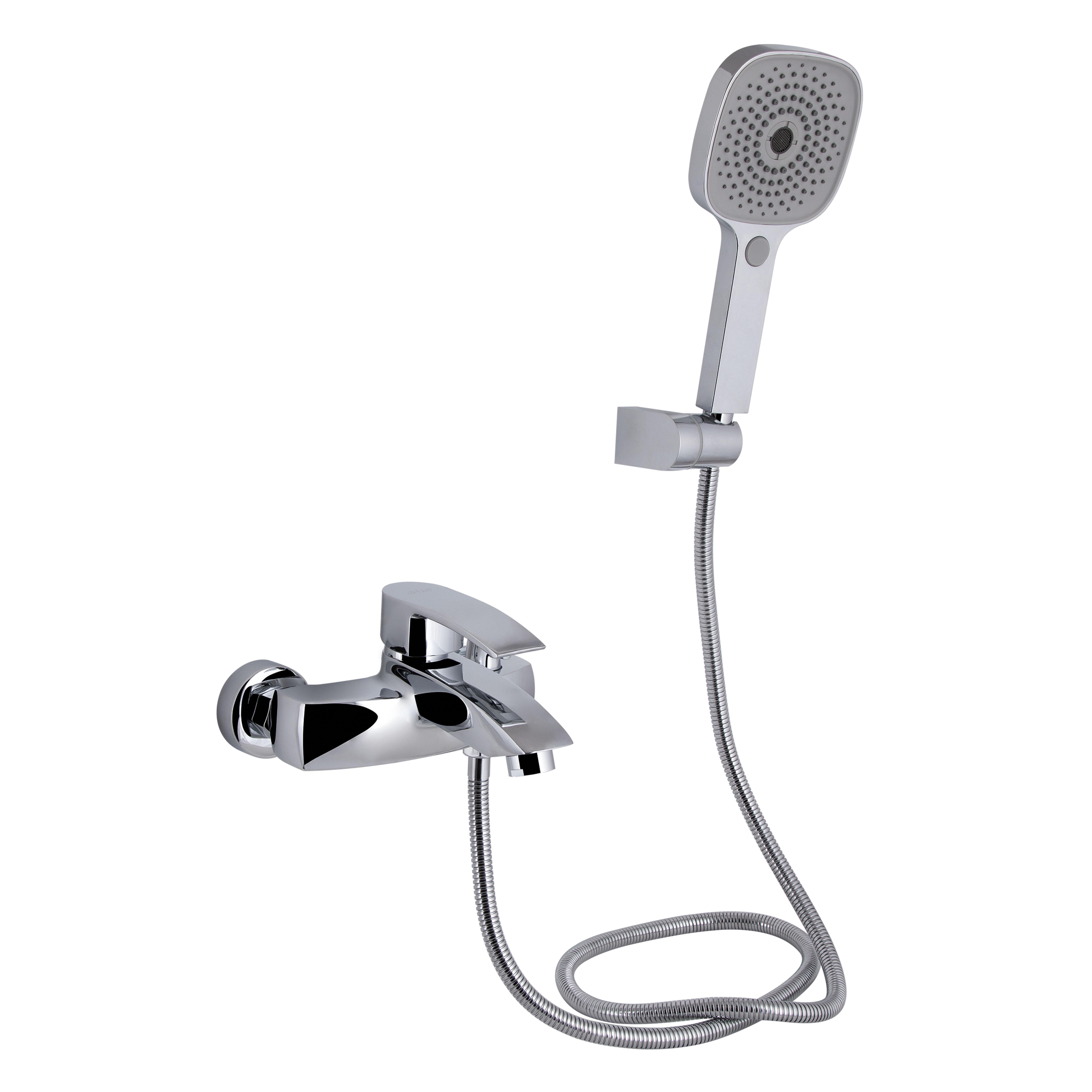 Смеситель для ванны Qtap Swan Eco c душевым гарнитуром QTSWA259CRM45534 Chrome