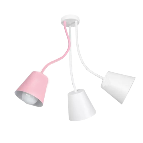 Cвітильник на стелю Dancing Light для дитячої кімнати White/Pink (PL-00000333 M/WH/PINK) Cвітильник на стелю Dancing Light для дитячої кімнати White/Pink (PL-00000333 M/WH/PINK)