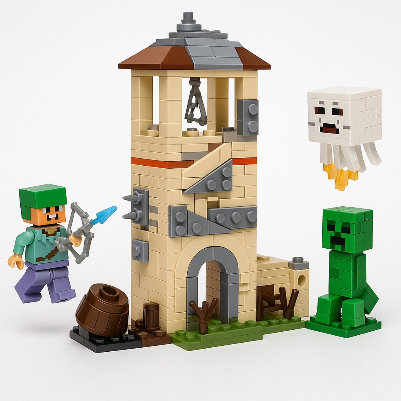 Конструктор детский в стиле Minecraft Оборона пиксельной башни MG1335B 292 дет. (29220101)