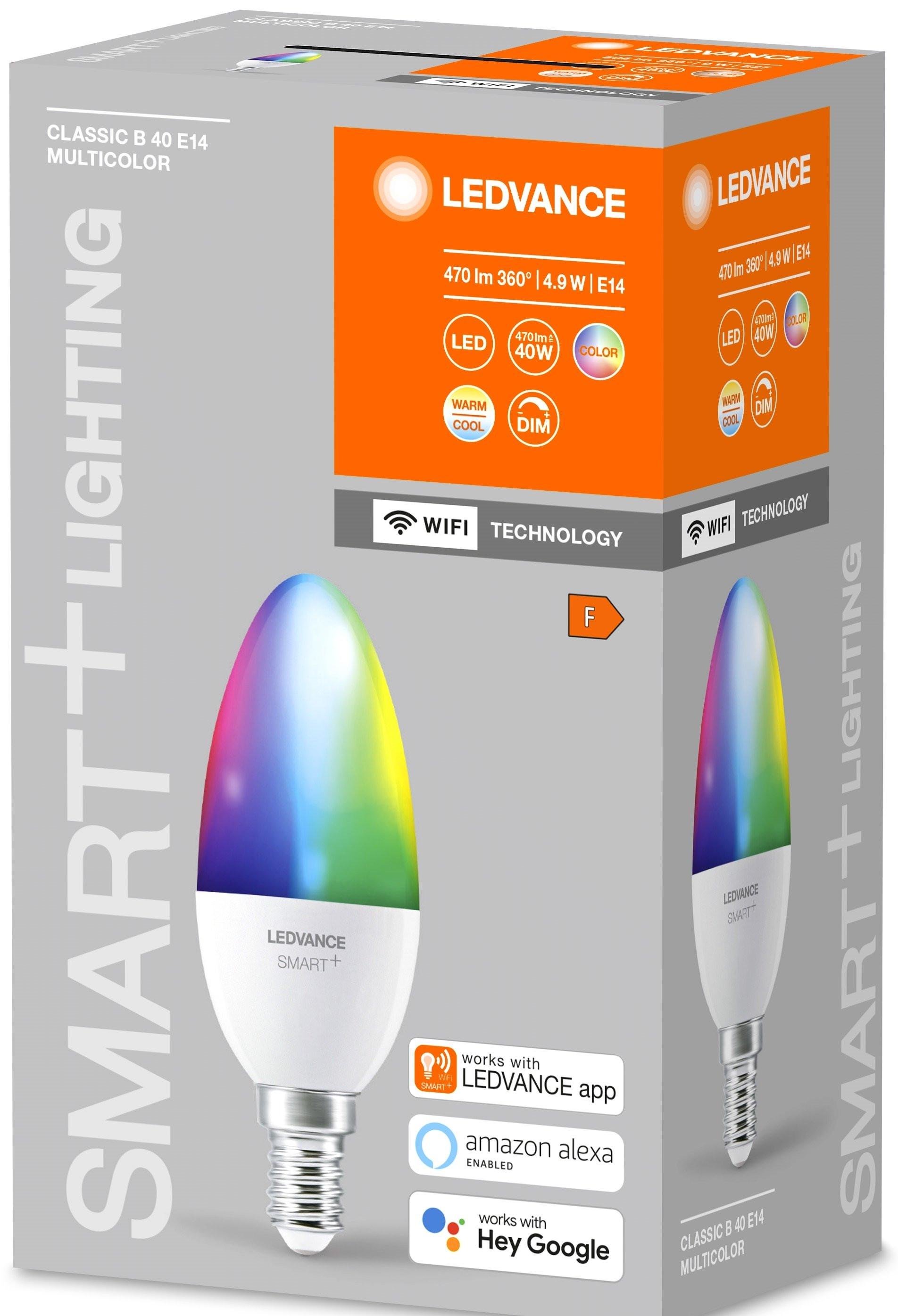 Лампа светодиодная Osram Свеча Wi-Fi Smart+ 5W 230V 470lm RGBW 2700-6500K E14 (4058075485570)