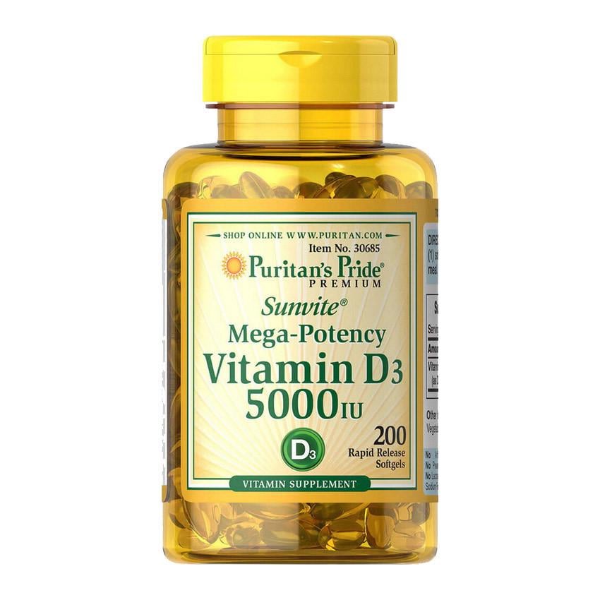 Витамин Puritan's Pride Vitamin D3 125 мкг 5000 IU (200 капс. (09083-01)