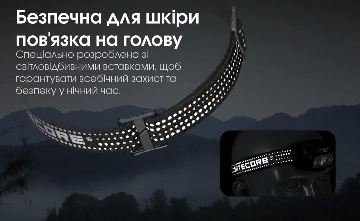 Ліхтар налобний Nitecore NU31 - USB Type-C Сірий (28436004) - фото 6 Ліхтар налобний Nitecore NU31 - USB Type-C Сірий (28436004) - фото 6