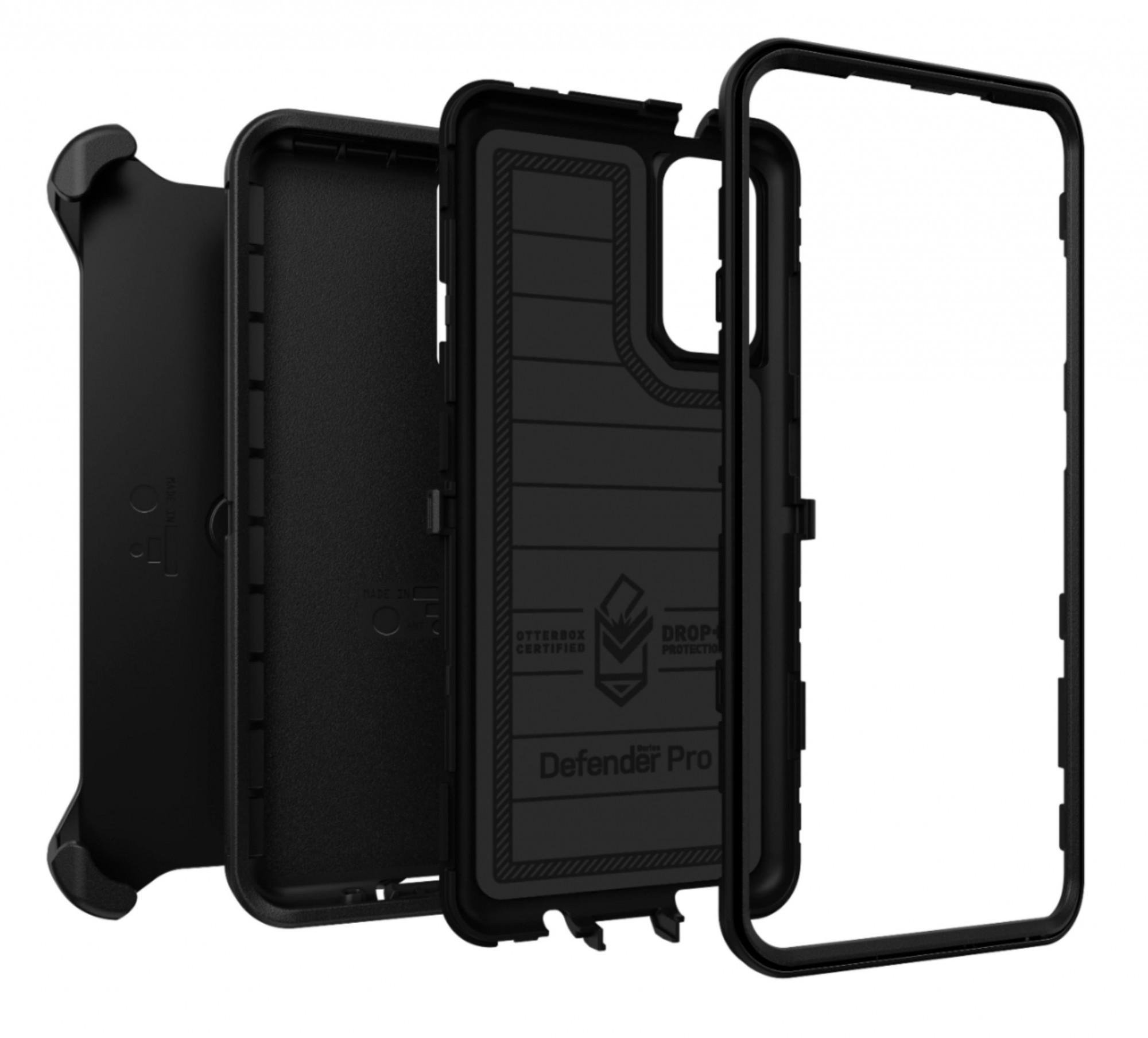 Чехол противоударный с клипсой подставкой OtterBox Defender Series Pro для Samsung Galaxy S20 Plus Black - фото 4