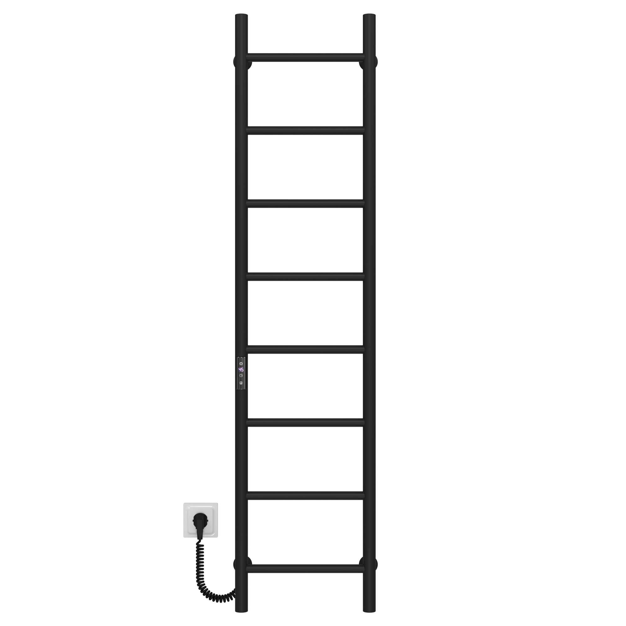 Рушникосушарка електрична Deffi Оріон П8 JD03 ліве підключення нержавіюча сталь 400х1400 мм Чорний (C.OR.140.40.8.E.B.L.1)