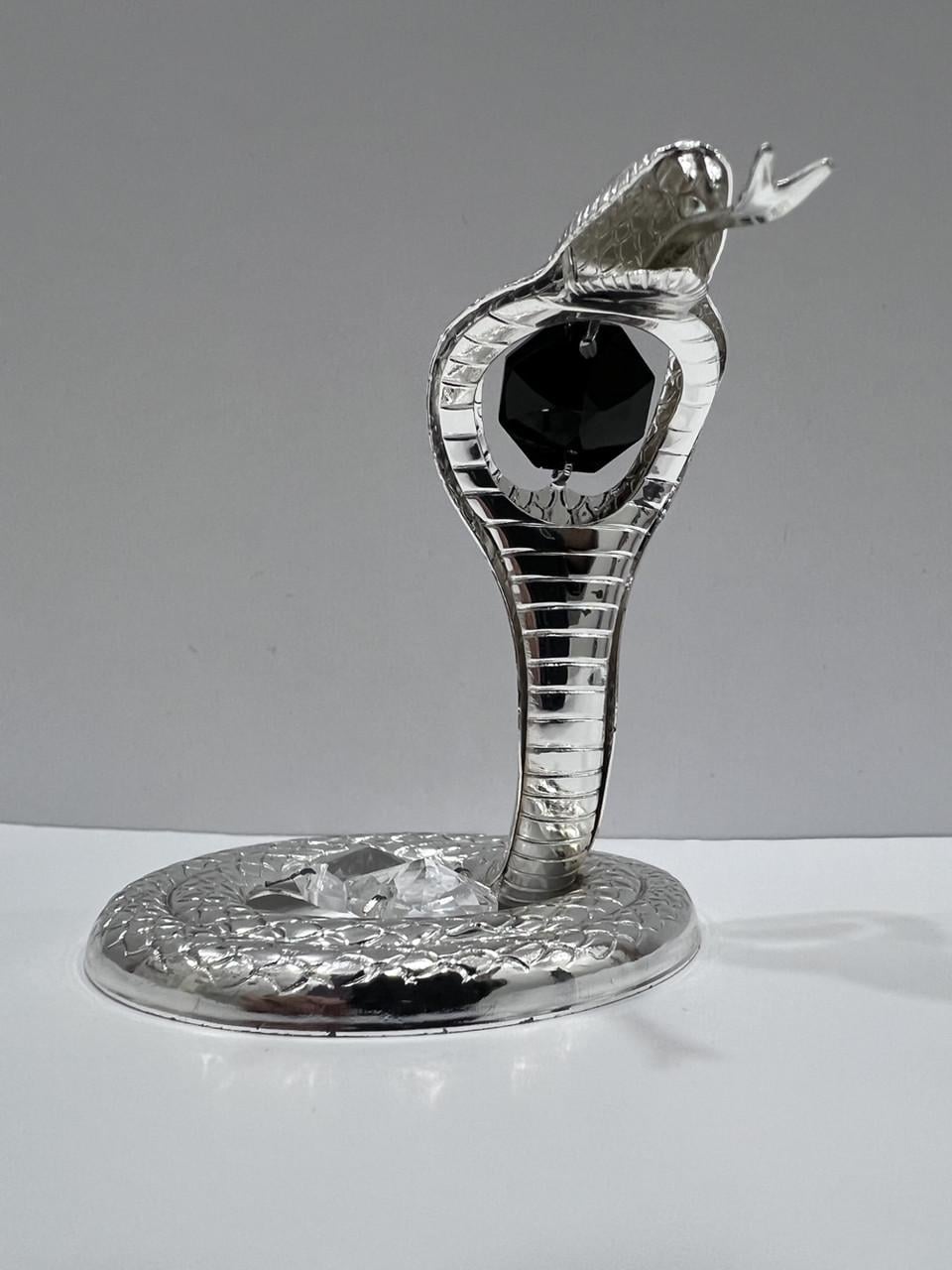 Фигурка Crystal Змея кобра 6х9 см 1602369 Серебряный (31466484)