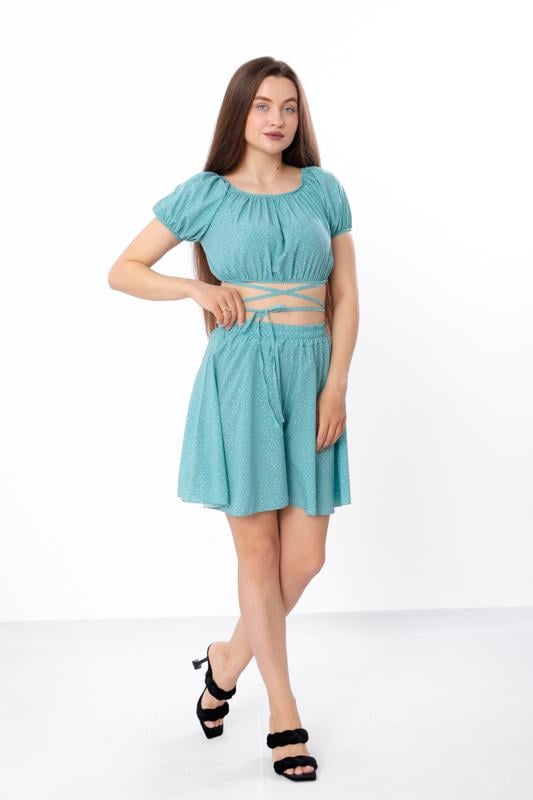 Комплект жіночий топ і спідниця-шорти Носи Своє р. 46/48 Бірюзовий (11764)