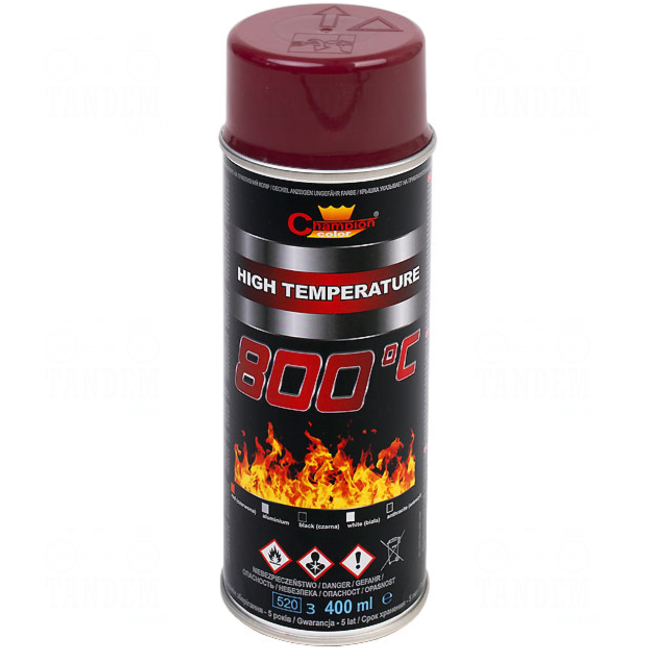 Термостойкая эмаль до 800°С Champion High Temperature аэрозоль 400 мл Красный - фото 1 Термостойкая эмаль до 800°С Champion High Temperature аэрозоль 400 мл Красный - фото 1