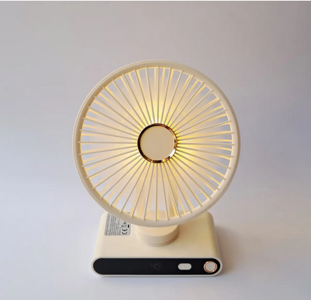 Вентилятор портативный Fan аккумуляторный с подсветкой Бежевый (U-2787W) - фото 4