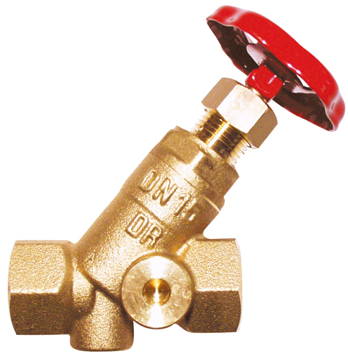 Запірний клапан DN 15 STRÖMAX-4115 А прямоточний муфтовий з двома отворами для дренажу (1411511)