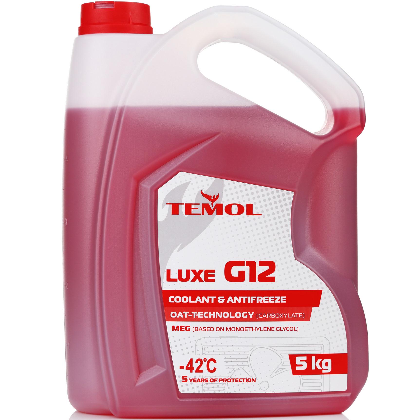 Охолоджувальна рідина Temol Luxe G12 antifreeze -39°C 5 кг Червоний