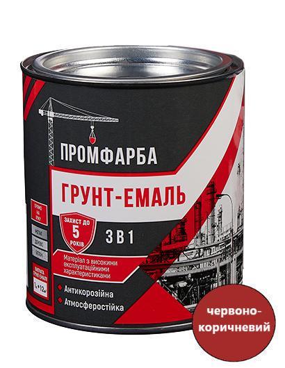 Грунт-эмаль антикоррозионная ПРОМКРАСКА 3в1 0,8 кг 600 мл Красно-коричневый