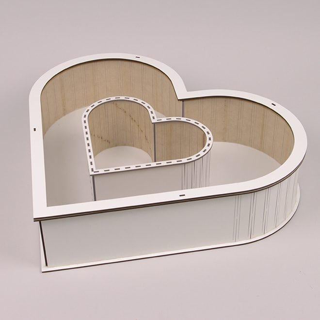 Коробка подарочная Flora Сердце с прозрачной крышкой на 2 отделения Белый (33048)