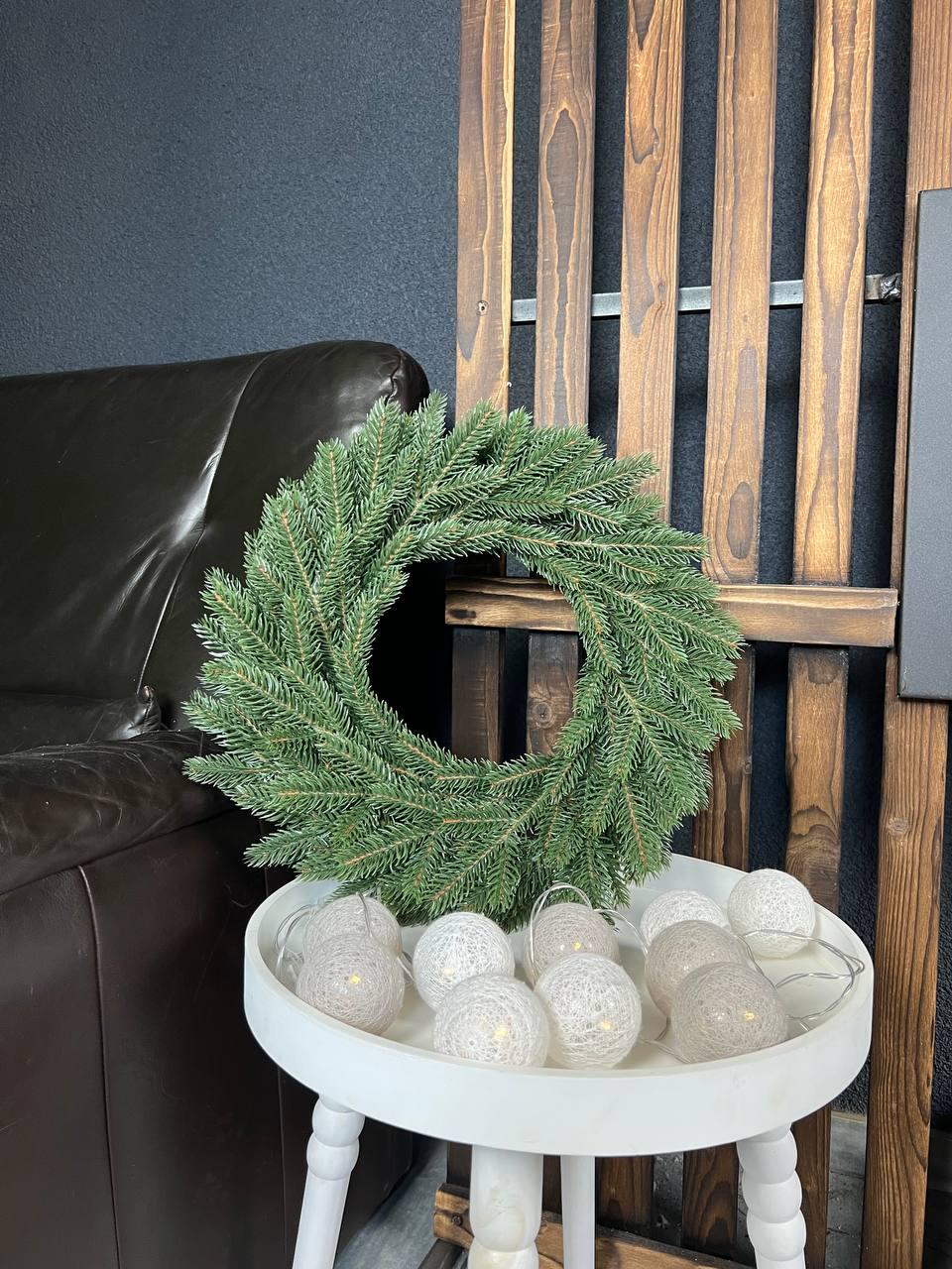 Новорічний вінок Віденський зі штучної хвої 40 см Зелений (YA678608)