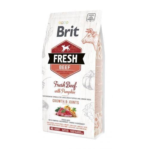Корм сухой Brit Fresh для щенков и молодых собак больших пород с говядиной и тыквой 25 кг