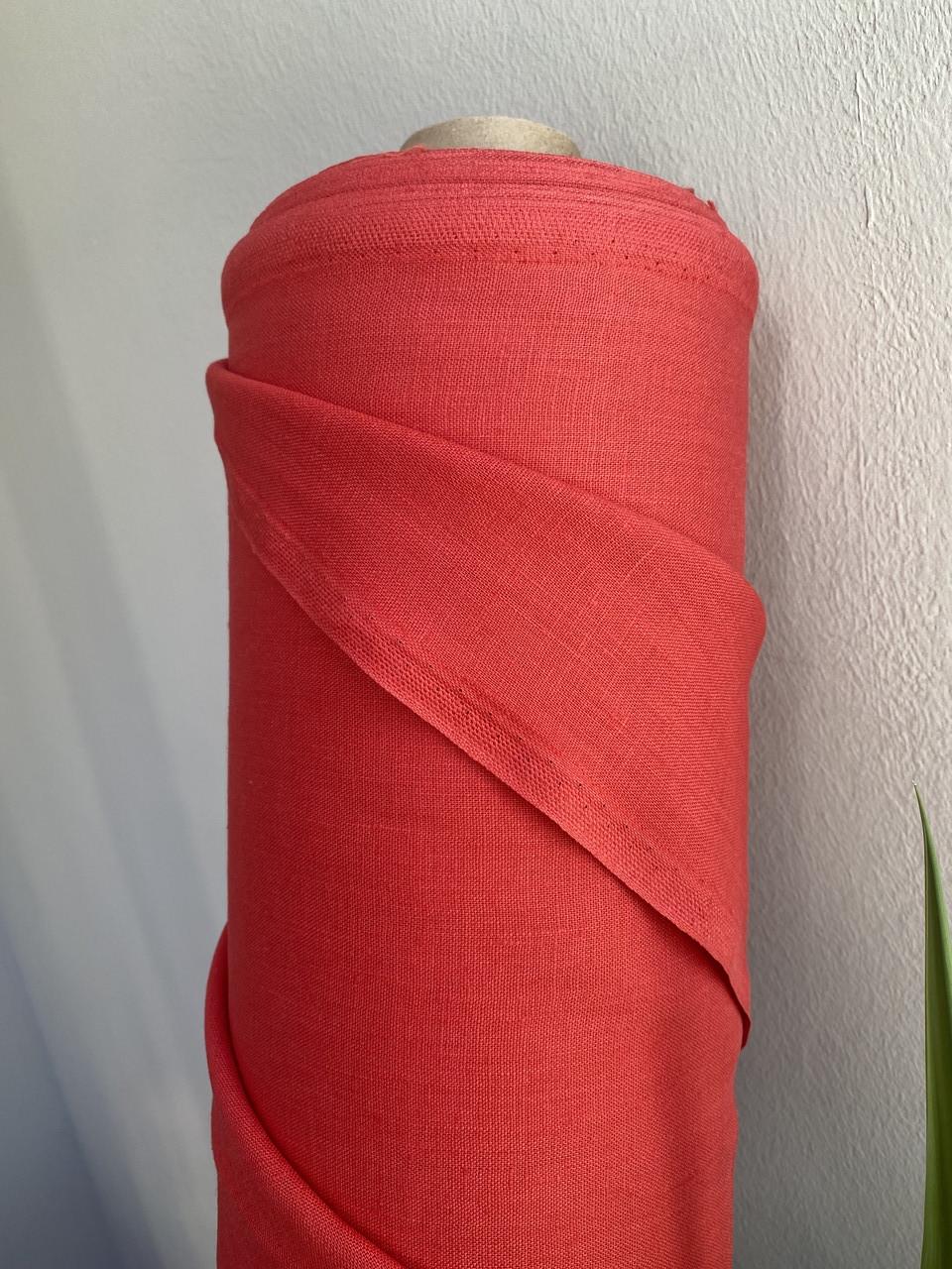 Ткань костюмная LINEN PLUS льняная 140 см 181/1309 Красный - фото 4 Ткань костюмная LINEN PLUS льняная 140 см 181/1309 Красный - фото 4