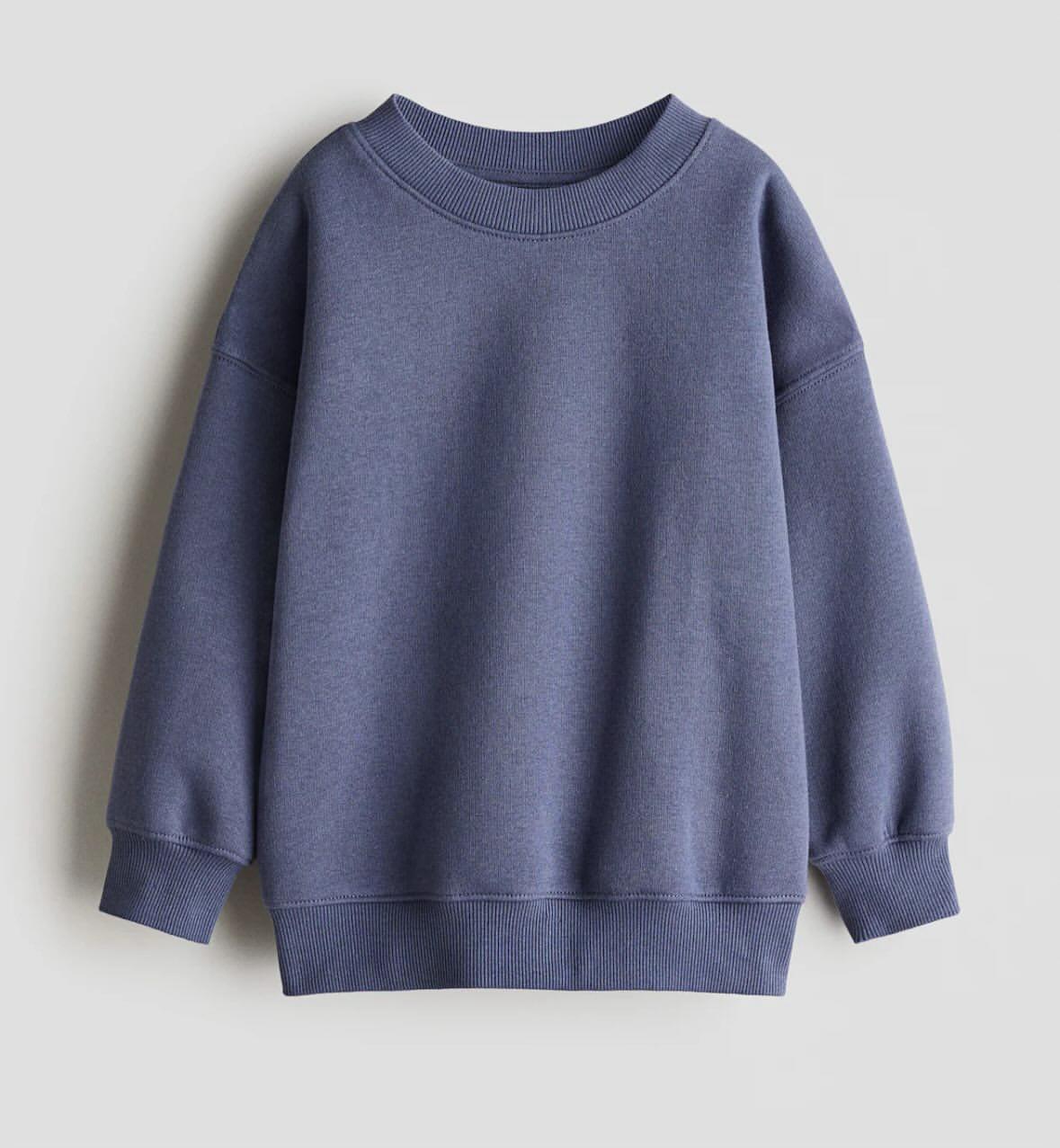 Свитшот детский H&M утепленный 134-140 см Синий (06361)