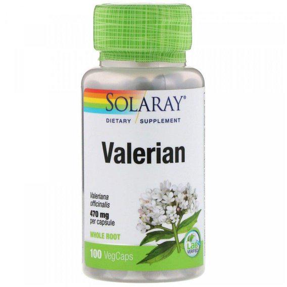 Комплекс для профілактики нервової системи Solaray Valerian 100 Veg Caps (SOR-01630)