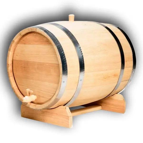 Бочка дубовая для самогона и вина 50 л обручи из нержавеющей стали (DR012305)