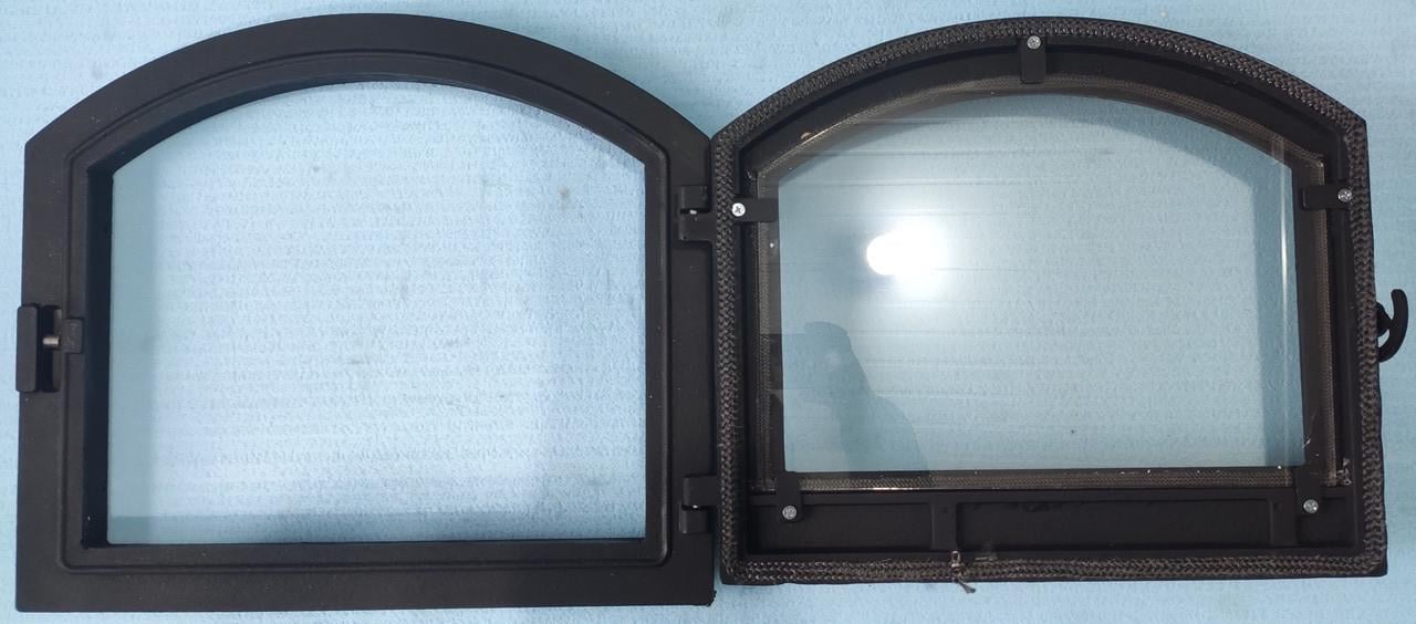 Двері для печі Замкова зі скломі регулятором піддуву 420x490 мм - фото 3 Двері для печі Замкова зі скломі регулятором піддуву 420x490 мм - фото 3