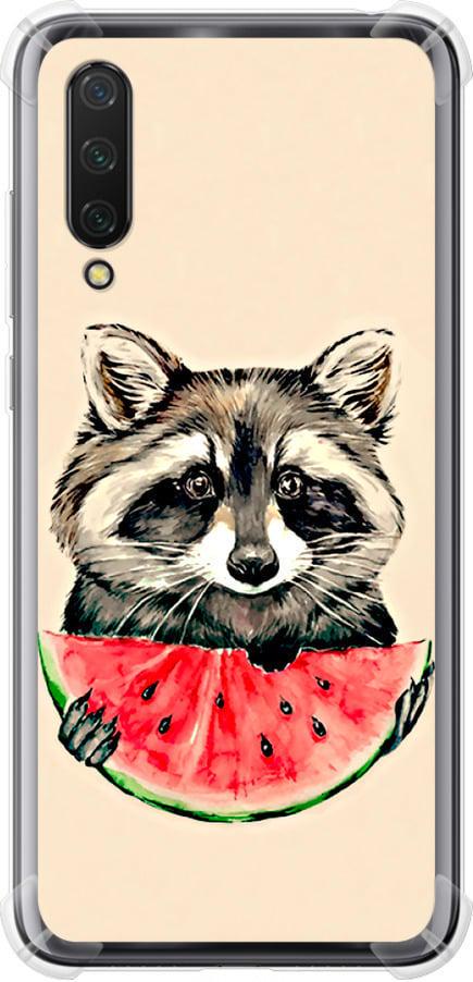 Чехол на Xiaomi Mi 9 Lite Енотик с арбузом (4605sp-1834-42517)