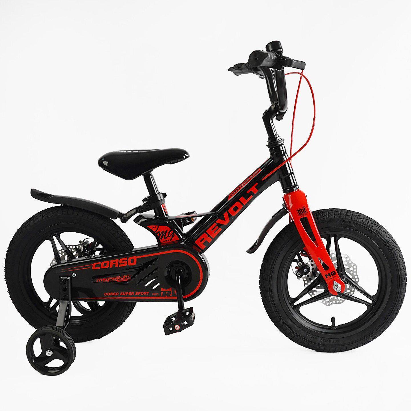 Велосипед двухколесный Corso Revolt 14" детский магниевый Черно-красный - фото 2 Велосипед двухколесный Corso Revolt 14" детский магниевый Черно-красный - фото 2