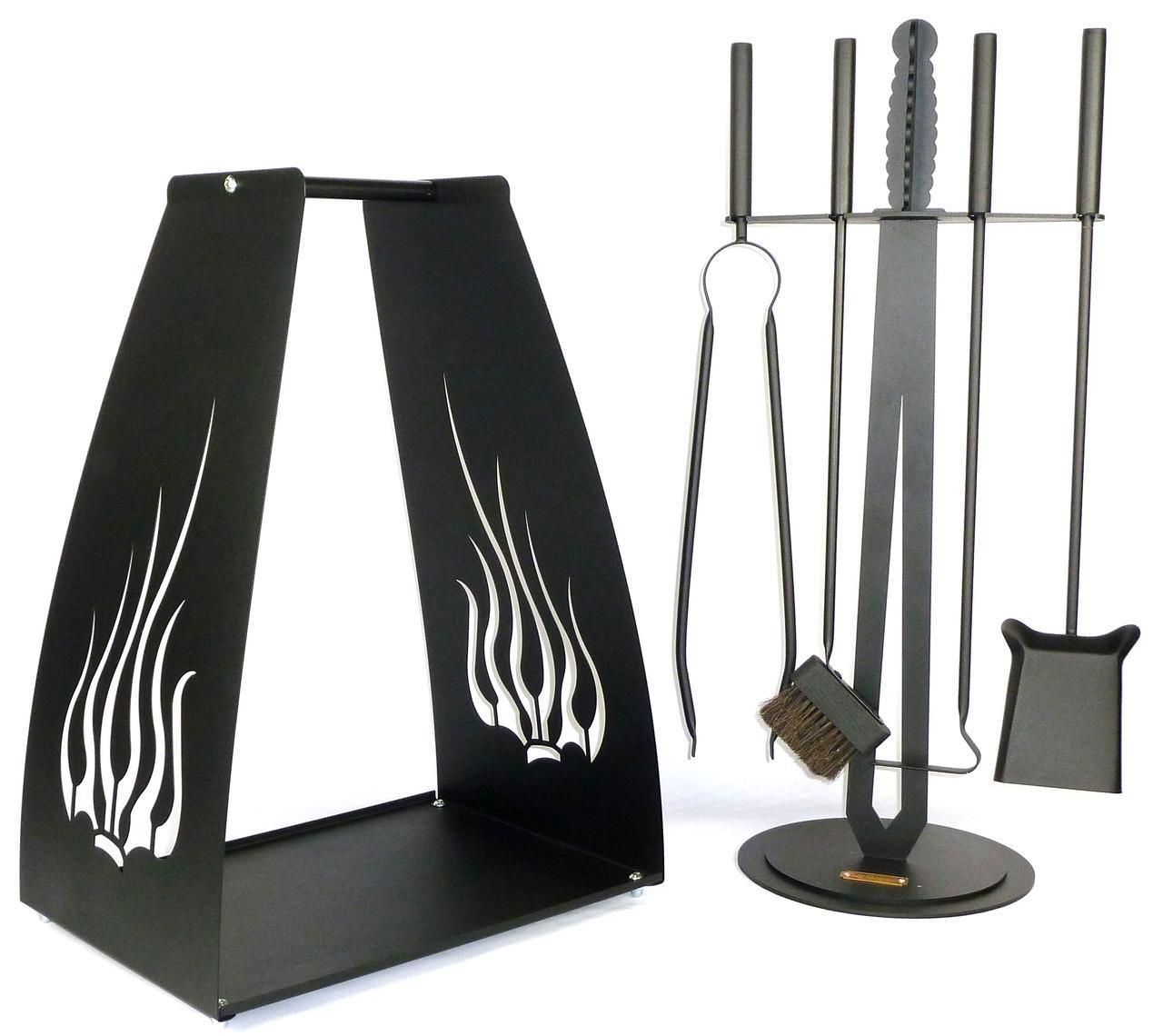 Каминный набор Экскалибур и дровница Пламя