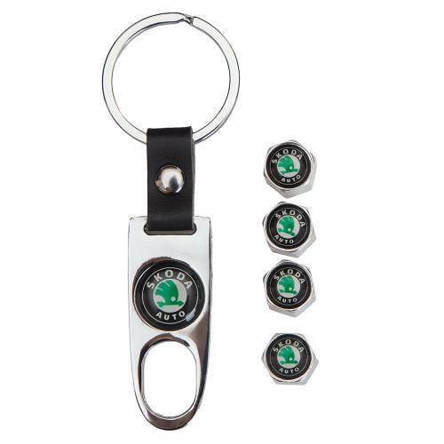 Ковпачки на ніпель модельні CN SKODA з брелоком Chrom (00000067135)