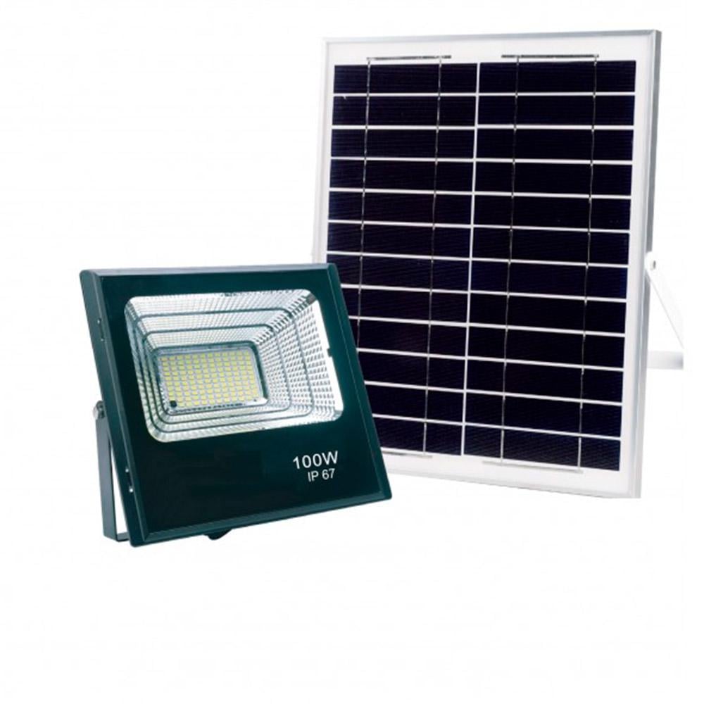 LED-прожектор Luxel на солнечной батарее с микроволновым датчиком движения 100W 6500K IP65 (SFL-100C)