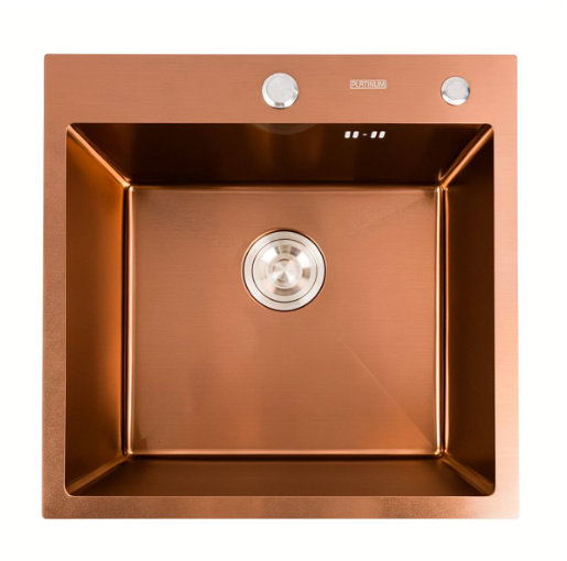 Мийка для кухні Platinum Handmade PVD мідь дозатор в комплекті 3,0/1,5 мм 500x500x220 мм