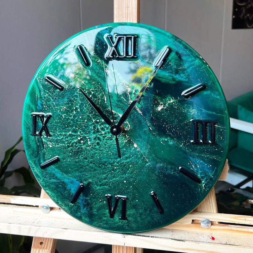 Часы настенные круглые из эпоксидной смолы EPOXY M139 30x30 см