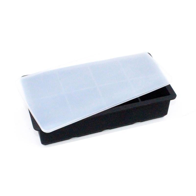 Форма для льоду силіконова 8 комірок з кришкою Чорний (К1353)